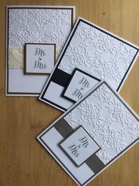 Stamped Wedding Cards, Homemade Wedding Cards Diy, Unique Wedding Cards Creative, Stampin Up Wedding Cards Ideas, Diy Wedding Cards Handmade, Handmade Wedding Cards Ideas, Wedding Card Ideas, Handmade Wedding Cards, Homemade Wedding Cards