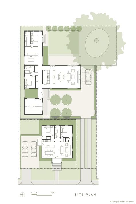 Two Houses One Property, Tamizo Architects, Renovation Plan, Cottage Floor Plan, Architectural Floor Plans, Villa Plan, Small House Plan, Site Plans, Minimalist House Design