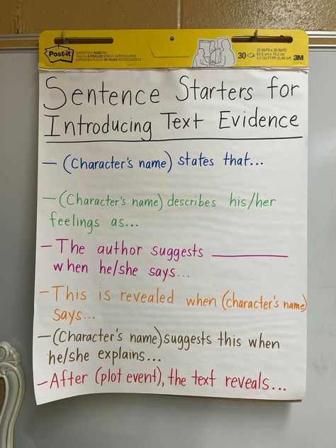 While writing our literary analysis essays, I noticed my students struggled with introducing their textual evidence. They just kind of plopped it in without introducing it or setting up the context of the evidence. To fix this up, today when we revised our draft for transitions, I threw in some teaching about transitions to use to introduce textual evidence. It definitely helped! #middleschoolela #iteachmiddle Citing Evidence Anchor Chart, Textual Evidence Anchor Chart, Text Evidence Anchor Chart, Evidence Anchor Chart, Text Evidence Activities, Strategy Groups Reading, Writing About Reading, Writing Feedback, Teacher Middle School