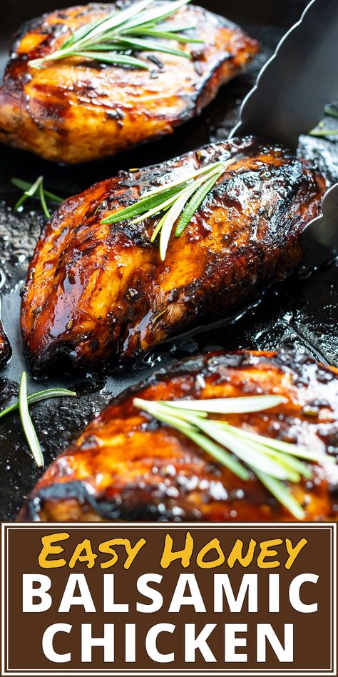 Balsamic Chicken Breast, Glazed Chicken Breast, Honey Balsamic Glaze, Honey Balsamic Chicken, Simple Marinade, Balsamic Chicken Recipes, Balsamic Marinade, Balsamic Glazed Chicken, Desayuno Keto