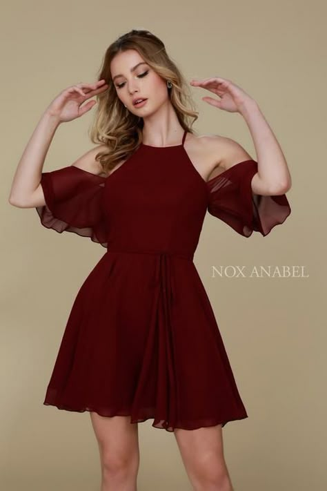 Homecoming Short Cocktail Party Chiffon Dress | DressOutlet - The Dress Outlet Vestidos Color Vino, Short Chiffon Dress, Chiffon Dress Short, Dresses Dinner, Gaun Fashion, Short Party Dress, Prom Designs, Designer Prom Dresses, Dress Chiffon