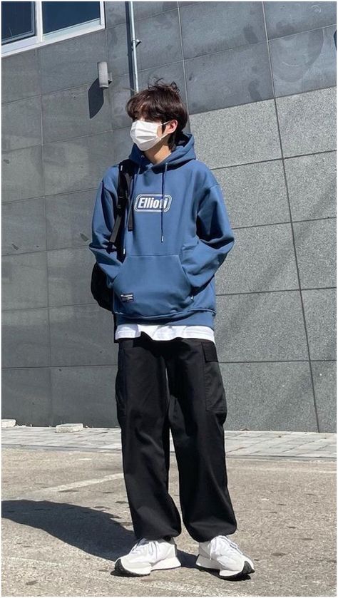 Baggy Korean Fashion Men, Korean Baggy Outfits Men, Asian Men Style Outfits, Asian Men Fashion Casual, Date Outfit Ideas Casual Men, Asian Streetwear Men, Asian Boy Outfits, Baggy Clothes Men, Baggy Clothes Outfit Men