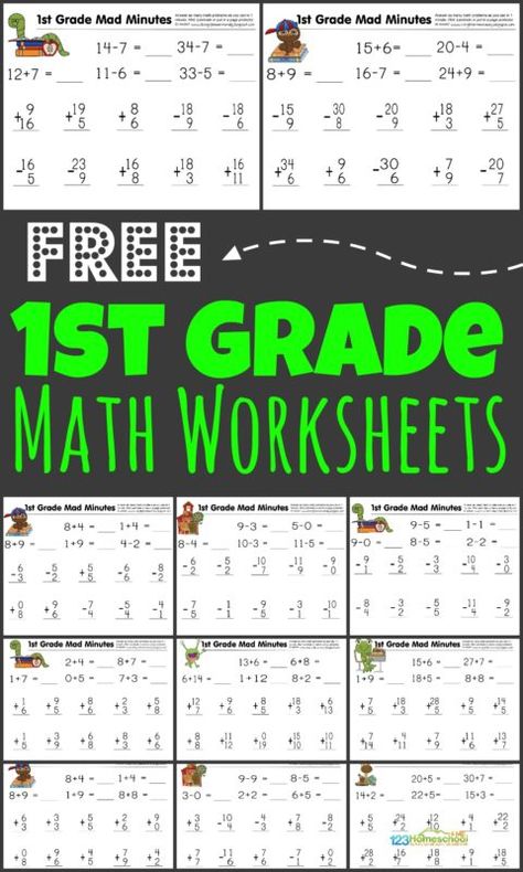 Help your first grader get the math practice they need to achieve fluency with addition and subtraction by using these super cute, free printable 1st grade math worksheets. Simply download pdf file and print the 1st grade math worksheets. You will be ready to practice math with grade 1 students any time! Plus instructions for how to turn free math worksheets into a fun math game - MAD MINUTES! 1st Grade Math Practice Sheets, Daily Math Review 1st Grade, Free First Grade Math Printables, Math Sheets For 1st Grade Free Printable, Sight Word Activities First Grade Worksheets Free Printable, First Grade Math Worksheets Free, Math Worksheets 1st Grade, Add And Subtract Within 20, Math Worksheets For Kindergarten