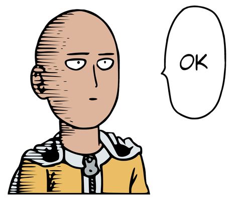 One Punch Man - Saitama Ok Color Saitama Sensei, One Punch Man Funny, Anime One Punch Man, Saitama One Punch Man, Saitama One Punch, One Punch Man Manga, One Punch Man Anime, Man Anime, Anime Stickers