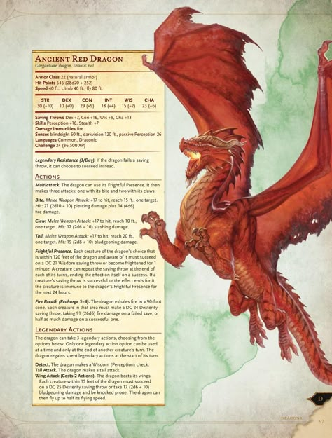 Red Dragon Dnd 5e, D&d Dragons, Dnd Red Dragon, Dungeons And Dragons Artwork, Dnd Enemies, Homebrew Monsters, Red Dragons, Dnd Monster, Dnd Creatures