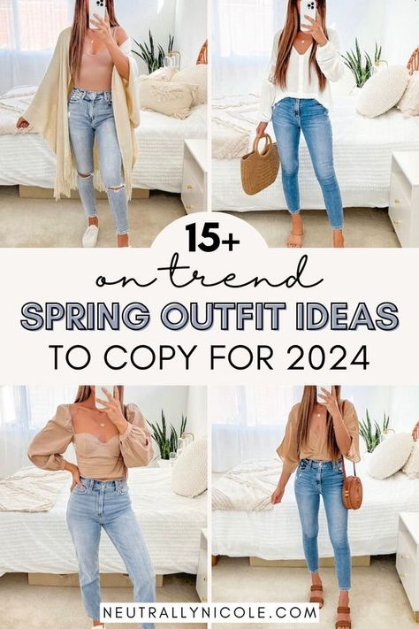 Elevate your spring wardrobe with our guide to Trending Popular Spring Outfits in 2024! From Cute Lazy Day Outfits to Quick Outfits, discover the latest Casual Style Outfits and stay ahead of the fashion curve. Embrace the season with really cute outfits that effortlessly blend comfort and style. Neutral Spring Outfit, Popular Spring Outfits, Mom Outfits Spring, Trendy Spring Outfits, 2024 Outfits, Cute Lazy Day Outfits, Outfits To Try, Cute Spring Outfits, Lazy Day Outfits