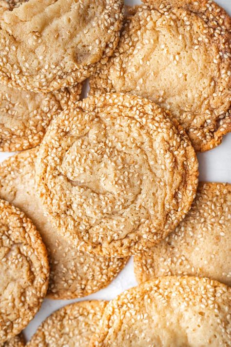 Chewy Honey Sesame Cookies - Cooking Therapy Lunar New Year Recipes, Cooking Therapy, What To Bake, Seed Cookies, Sesame Cookies, New Year Recipes, International Desserts, Honey Candy, Peanut Candy