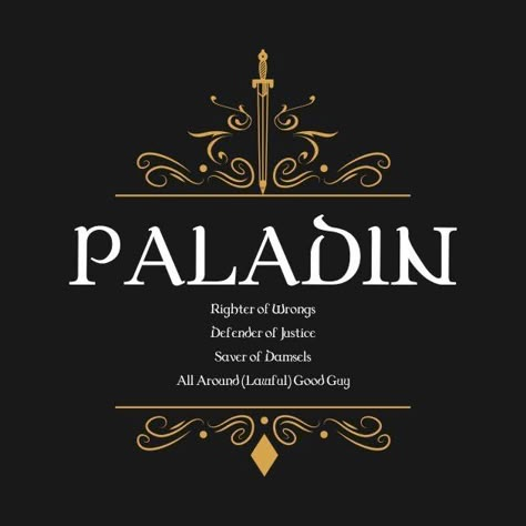 Paladin Aesthetic, Dungeons And Dragons Paladin, Human Paladin, Tiefling Paladin, Dnd Design, Dnd Paladin, Class Poster, Dnd Classes, D&d Dungeons And Dragons