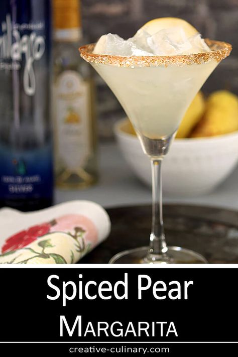 Pear Margarita Cocktails, Pear Tequila Cocktail, Spiced Pear Liqueur Cocktails, Spiced Pear Margarita, Pear Brandy Cocktails, Pear Liqueur Cocktails, Princess Cocktails, Tequilla Cocktails, Pear Margarita Recipe