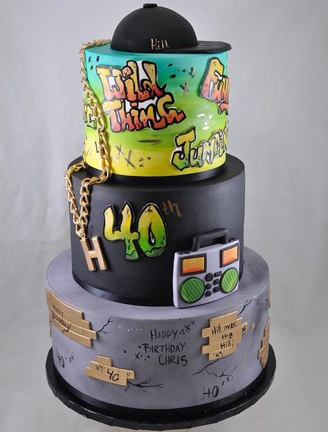 Hip Hop Birthday Cake For Men, 90s Birthday Cake For Men, Hip Hop Cake Ideas, Rapper Cake, Rapper Birthday Cake, Hip Hop Birthday Cake, Hip Hop Cake, 20th Cake, 13th Birthday Cake Ideas