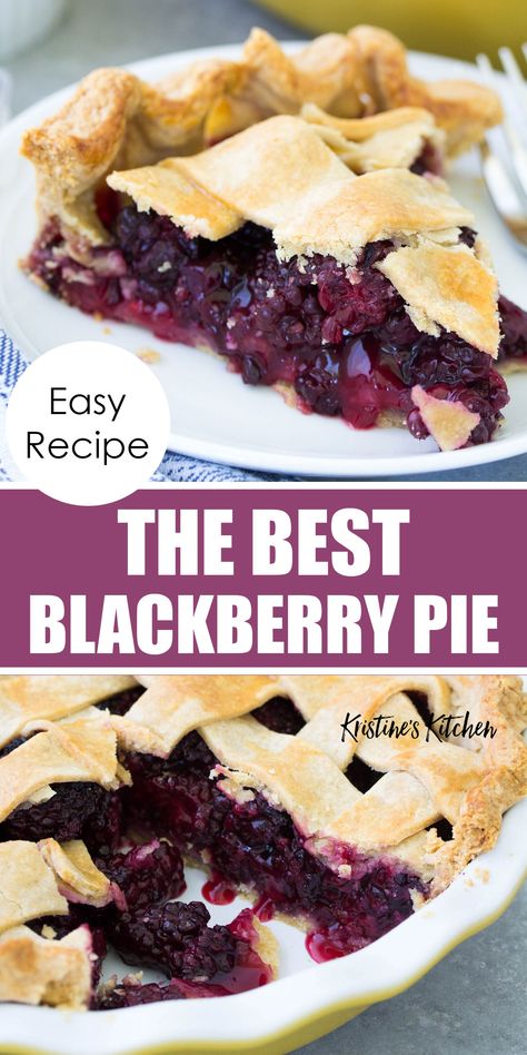 Easy Blackberry Pie, Blackberry Dessert Recipes, Blackberry Pie Recipe, Berry Pie Filling, Berry Pie Recipe, Fruit Pie Recipe, Blackberry Dessert, Homemade Pie Recipes, Angel Biscuits