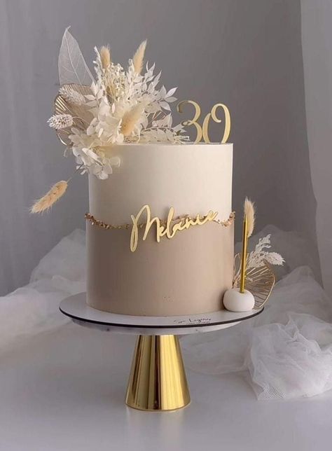 30th Birthday Cake For Women, Birthday Cake For Women Simple, Modern Birthday Cakes, 25th Birthday Cakes, Birthday Cake For Mom, Cake With Flowers, 60th Birthday Cakes, Elegant Birthday Cakes, Custom Birthday Cakes