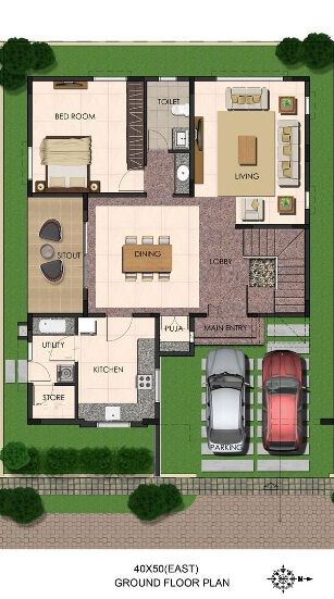 Duplex Floor Plans | Indian Duplex House Design | Duplex House Map