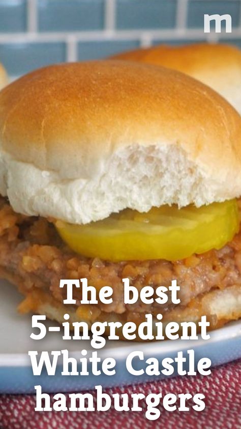 White Castles Recipe, Water Burger Recipe, Whitecastle Burgers, White Castle Recipe, White Castles, White Castle Hamburgers, White Castle Burgers, White Castle Sliders, Burger Sides