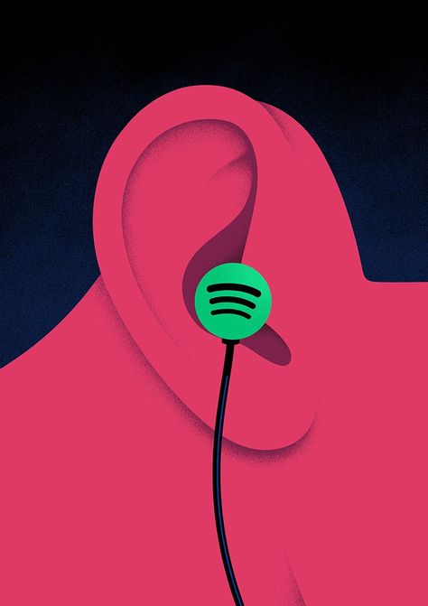 Music Id, Thomas Danthony, Spotify Design, Music Illustration, Music Design, Flat Illustration, Design Museum, Editorial Illustration, Graphic Design Posters