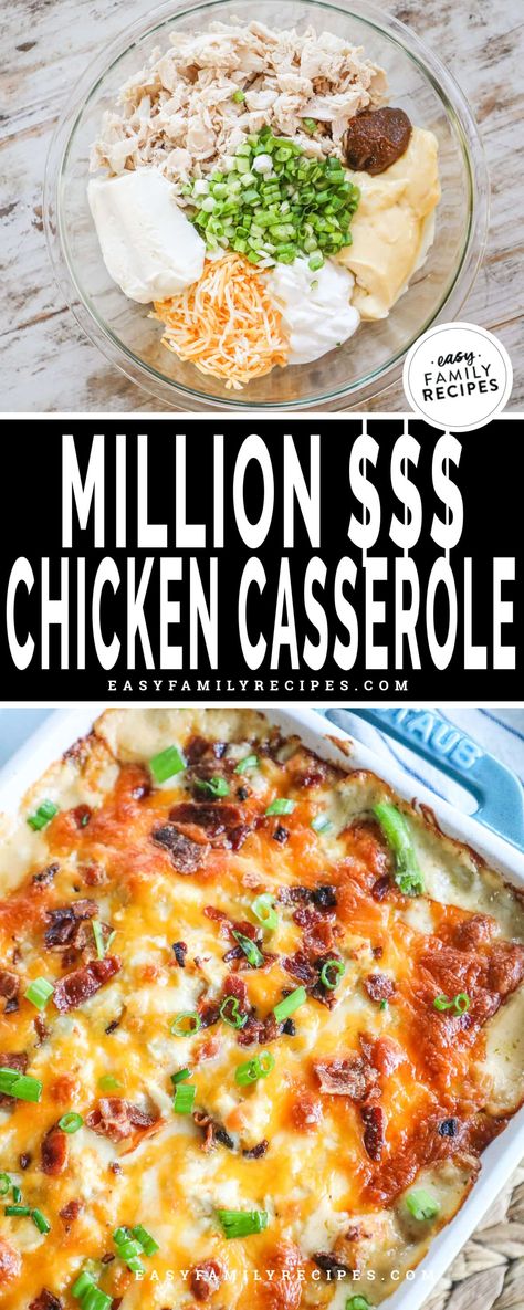 Chicken Casserole With Rice, Million Dollar Chicken Casserole, Casserole With Rice, Million Dollar Chicken, Cheesy Chicken Casserole, Recipes Using Rotisserie Chicken, Can Chicken Recipes, Cooked Chicken Recipes, Leftover Chicken Recipes