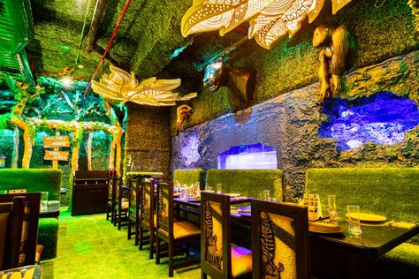 Jungle Themed Restaurant, Theme Restaurant, Themed Restaurant, Jungle Theme, Interior Designers, Conference Room, Table Decorations, Cafe, Restaurant