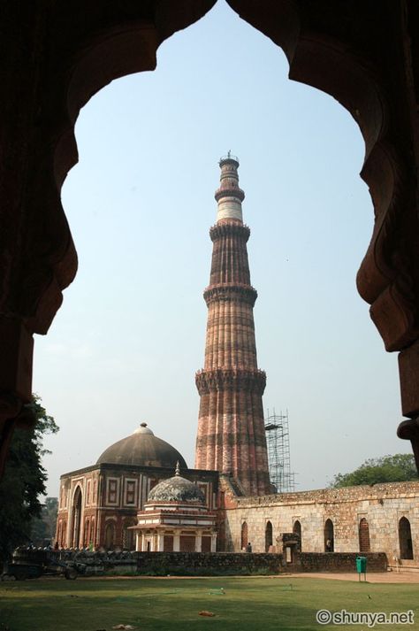 Qutub Minar, http://ziptrips.in/ads/17-delhi-sightseeing-tour-1-day-trip -  Qutub Minar also Qutb Minar, is a UNESCO World Heritage Site in Delhi, India. The Qutub Minar is constructed with red sandstone and marble, and is the tallest minaret in India. It is surrounded by several other ancient and medieval structures and ruins, collectively known as Qutub complex.																												 ZipTrips.in offers all inclusive hassle free day tours and weekend tours all across India. Kutub Minar Photography, Qutub Minar Captions, Qutub Minar Aesthetic, Kutub Minar, Qutb Minar, Union Territory Of India, Medieval India, Delhi Photography, Qutub Minar