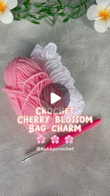 Putri 🌸 on Instagram: "Crochet Cherry Blossom Sakura Bag Charm 🌸 hii, everyone!  full tutorial for this bag charm is already uploaded on my yt (link in bio)! please give me some love on my channel by subscribing and turning on the notification bells while waiting for this tutorial ❤️ enjoy and happy crocheting 🥰🫶🏻  #crochet #crochetcherryblossom #crochetsakura #crochetcharm  #kukkacrochet #crochettutorial #crochetaddict #crochetersofinstagram #crochetlover #crochetlove #crochetgifts #crochetideas #crochetbagcharm #crochetpattern #crochetinspiration" Crochet Gift Ideas For Beginners, Crochet Sakura Keychain, Crochet Bag Charm Tutorial, Crochet Phone Charm Tutorial, Crochet Charms Tutorial, Crochet Bag Charm Ideas, Crochet Bag Decoration, Cute Crochet Bag Charms, Crochet Bag Charm Pattern