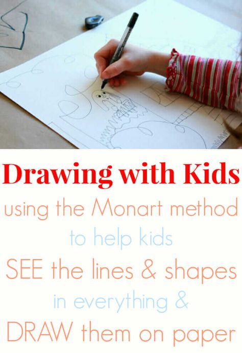 Teach Kids To Draw, Ideas Easy Drawing, Creative Drawing Ideas, Teaching Drawing, Drawing Lessons For Kids, Drawing Tutorials For Kids, Lines And Shapes, Art Lessons For Kids, Drawing Activities