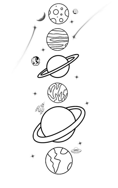 Doodle Planet, Doodle Dangles, Space Doodles, Solar System Art, Z Tattoo, Star Logo Design, Planet Tattoos, Space Drawings, Zen Doodle Art