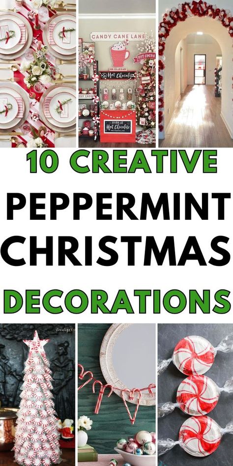 Sweeten your holiday home with festive peppermint-themed decor! From DIY wreaths and ornaments to red-and-white striped accents, these ideas add a cheerful and classic touch to your space. Perfect for creating a fun and cozy Christmas vibe! 🍬🎁 #PeppermintDecor #DIYChristmasIdeas #HolidayDecorating Peppermint Christmas Tree Ideas, Diy Peppermint Candy Decorations, Candy Cane Christmas Theme, Peppermint Candy Crafts, Peppermint Christmas Decor, Peppermint Candy Ornaments, Christmas 2025, Peppermint Christmas, Candy Ornaments