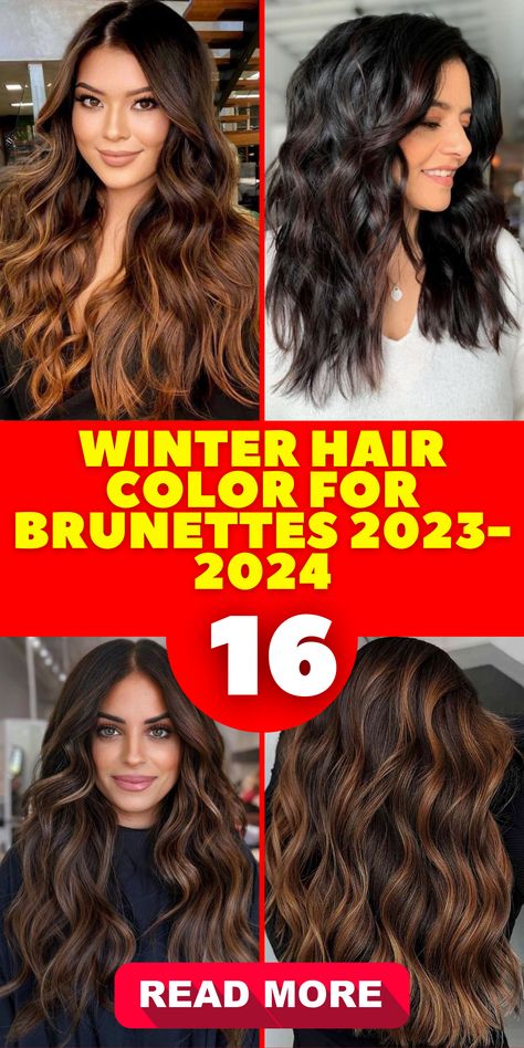 Prepare to dazzle this winter with the irresistible charm of winter hair color for brunettes in 2023 - 2024. Balayage, the go-to trend for the season, adds depth and dimension to short hairstyles, making them a true masterpiece. Explore the 2023 - 2024 trends and let your hair shine with the richness of dark brown shades and the magic of caramel highlights. Hair Color For Winter 2023, Winter Hair Color For Brunettes Balayage Fall Dark Brown 2023, Balayage Hair 2023 Trends, Winter 2023 Hair Trends Brunette, Winter Hair Color Ideas 2023, Hair Trends Winter 2023, Winter Hair 2023 Trends, Winter Hair Color Ideas For Brunettes Balayage, Winter Hair Trends 2023