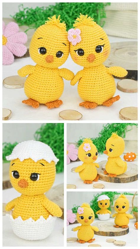 Amigurumi Crochet Chick Free Pattern Free Christmas Crochet Patterns, Free Christmas Crochet, Crochet Bird Patterns, Christmas Crochet Patterns Free, Chicken Pattern, Crochet Animal Amigurumi, Crochet Chicken, Cute Chicken, Crochet Dolls Free Patterns