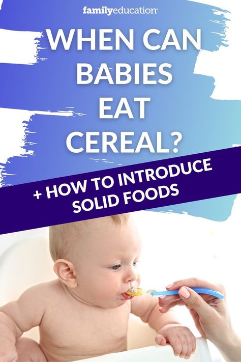 It's hard to know when your baby is ready for to eat cereals and other solid foods. We got a doctor to weigh in on exactly when to start solids and what foods to avoid feeding your baby. When Do Babies Start Eating Baby Food, Cereal In Baby Bottle, Rice Cereal Baby, Cereal For Babies, Baby Food Timeline, Feeding Baby Solids, Newborn Food, Baby Food Schedule, Baby Solid Food