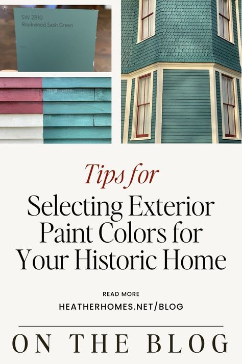 When you're trying to choose the exterior paint color for your historic home, we have a few suggestions for you. Tip #3: Paint samples on your house. Victorian Paint Exterior Color Schemes, Historical Home Exterior Paint Colors, Victorian Color Palette Exterior, 1940s House Exterior Paint Colors, Dutch Colonial Exterior Colors, Victorian House Colors Exterior, Historic Homes Exterior, Victorian Exterior Color Schemes, Victorian Homes Exterior Colors