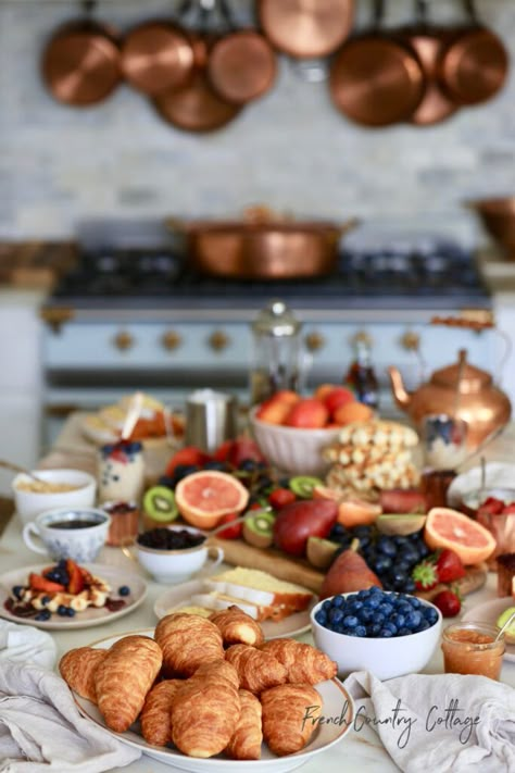 How to Create a Grazing Breakfast Board - French Country Cottage Continental Breakfast Board, Breakfast Platter Ideas Simple, Continental Breakfast Platter, French Country Birthday Party, French Style Breakfast, Breakfast Boards Brunch, French Breakfast Ideas, Breakfast Grazing Board, Breakfast Board Ideas