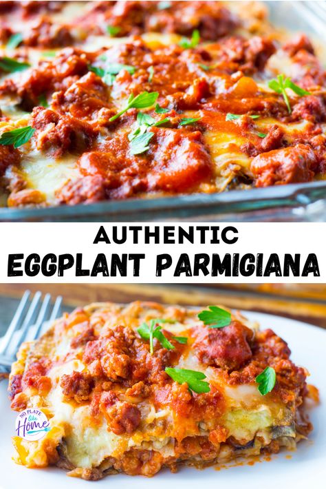 Fried Eggplant Parmesan, Eggplant Parmesan Casserole, Baked Eggplant Parmesan, Eggplant Parmesan Recipe, Homemade Meat Sauce, Eggplant Parmigiana, Eggplant Recipes Easy, Parmesan Casserole, Eggplant Parmesan Baked