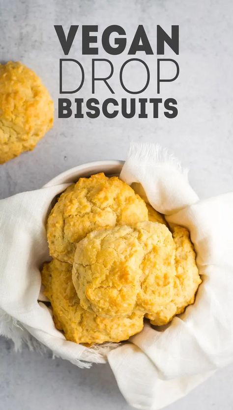 Vegan Drop Biscuits, Gluten Free Drop Biscuits, Vegan Biscuits And Gravy, Buttermilk Drop Biscuits, Vegan Bread Recipes, Drop Biscuits Recipe, Vegan Biscuits, Drop Biscuits, Tofu Scramble