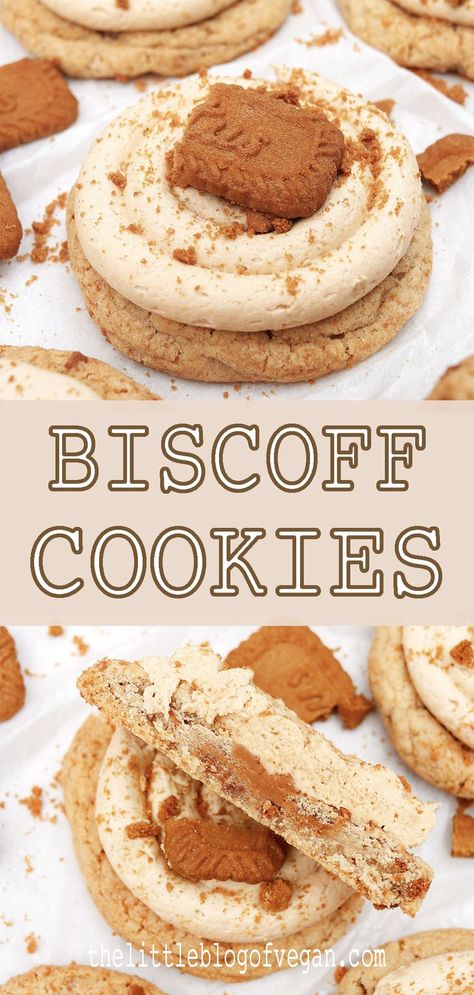 biscoff cookies with frosting Crumbl Cookie Copycat Mallow Creme, Crumbl Brookie Recipe, Cookie Butter Crumbl Cookies, Copycat Crumbl Biscoff Cookies, Crumbl Cookie Copycat Biscoff, Biscoff Crumble Recipe, Cookie With Frosting Recipes, Crumble Biscoff Cookie, Cookie Recipes Biscoff