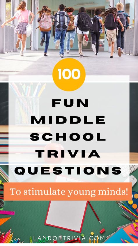 middle school trivia game Trivia Night Fundraiser, Fun Trivia Questions, Fun Trivia, Trivia Night, Middle Schoolers, Trivia Questions, Books For Kids, The Test, Trivia