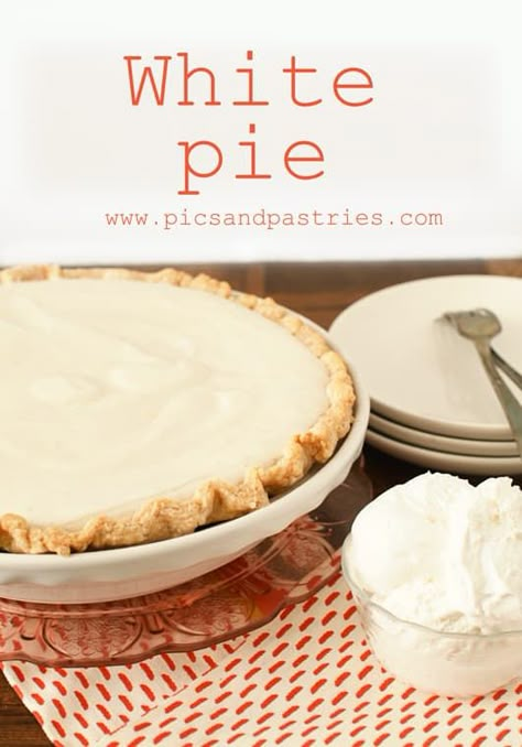 White Pie | Pics and Pastries Custard Pie Filling, Christmas Special Food, Cinnamon Roll Dutch Apple Pie, Creamy Custard Pie, Christmas Pie Recipes, Christmas Pies, Cobbler Crust, White Pie, Just Pies