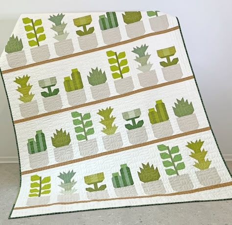 Greenhouse — Patterns by Elizabeth Hartman Elizabeth Hartman Quilts Free Pattern, Elizabeth Hartman Patterns, Plant Quilt, Elizabeth Hartman Quilts, Elizabeth Hartman, Modern Planters, Pdf Quilt Pattern, Quilt Sizes, Fabric Squares