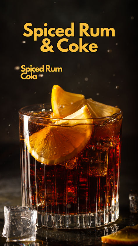 Spiced Rum & Coke Rum And Coke Recipe, Spiced Rum Cocktails, Rum Cocktails Easy, Coke Recipes, Rum And Coke, Vodka Soda, Vanilla Spice, Easy Cocktail, Whiskey Ginger