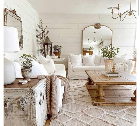 Farmhouse Area Rugs, House Living Room, White Furniture, Decor Home Living Room, Living Room Inspo, Farmhouse Living, Design Case, Living Room Inspiration, 인테리어 디자인