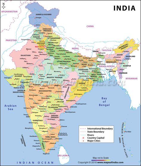 Large Color Map of India Indian River Map, Indian Map, India World Map, World Geography Map, Map Of India, River Map, India Gk, Word Map, States And Capitals