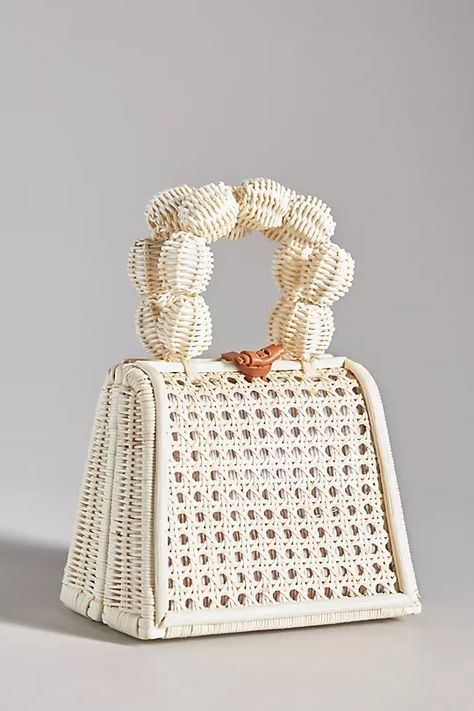 Top-Handle Rattan Bali Bag | Anthropologie Rattan Purse, Rattan Bags, Rattan Handbags, Big Rangoli, Big Rangoli Designs, Baggage Claim, The Reef, Rattan Bag, Diy Purse