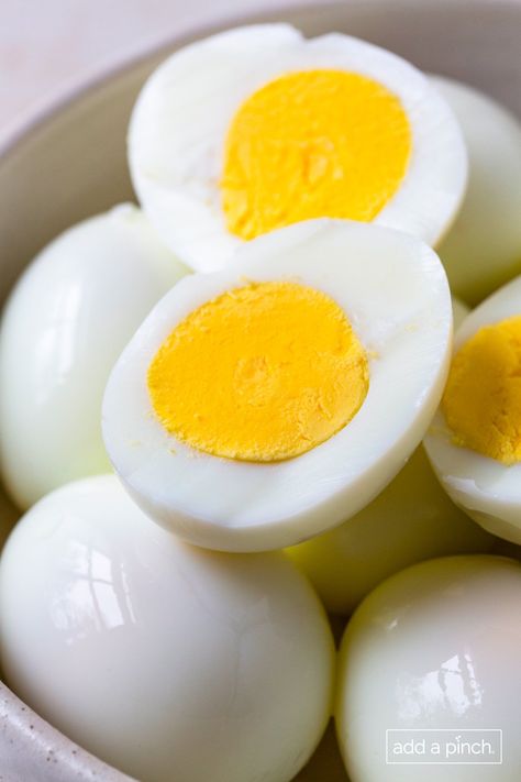 How to Make Perfect Hard Boiled Eggs - Add a Pinch Hard Boiled Eggs Recipe, Boiled Eggs Recipe, Creative Egg Recipes, Hard Boiled Eggs Easy Peel, Hard Boil Eggs, Hard Boiled Egg Recipes, Boil Eggs, Peeling Hard Boiled Eggs, Perfect Hard Boiled Eggs