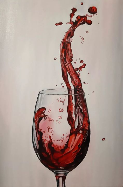 Wine Spilling Drawing, Red Wine Painting, Wine Drawing Sketches, Glass Of Wine Drawing, Wine Glass Reference, Red Wine Drawing, Wine Art Drawing, Glass Of Wine Painting, Wine Art Illustration