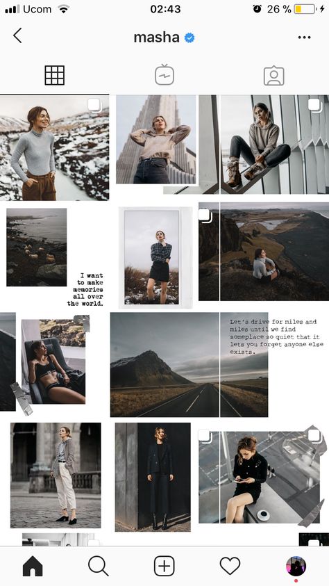 Photo Layouts Aesthetic, Instagram Grid Fashion, Ig Grid Layout Ideas, Editorial Instagram Feed, Instagram Art Page Ideas, Photographer Instagram Feed, Instagram Grid Ideas, Ig Layout Ideas, Instagram Grid Layout