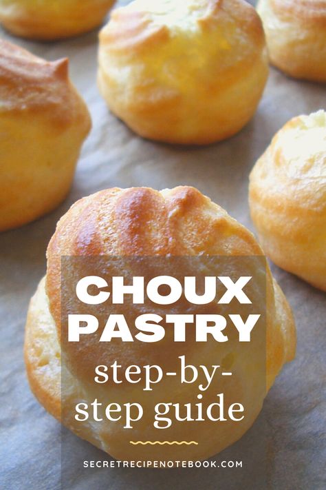 Choux Pastry Recipe, Pastry Puff, Recipe Notebook, Cream Puff Recipe, Pastry Cook, Rasa Malaysia, Puff Recipe, Pastry Recipe, Veggie Wraps