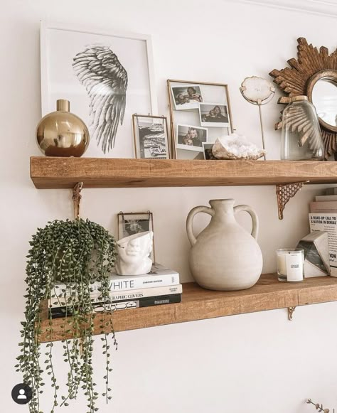 Ruby Holley, Floating Shelves Bedroom, Kitchen Shelf Decor, Living Room Shelves, Shelf Styling, Living Room Style, Living Room Inspo, My New Room, Living Room Inspiration