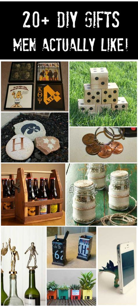 20+ DIY Gifts for Guys - that he'll actually like! Diy Gifts For Guys, Diy Gifts For Christmas, Diy Projects For Men, Diy Gifts For Men, Handmade Gifts For Men, Diy Easter Gifts, Gifts Men, Creative Diy Gifts, Homemade Gift Ideas