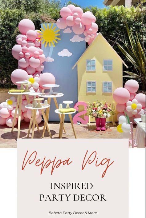 Peppa Pig Theme Birthday Decoration, Peppa Party Decoration, Peppa Birthday Party Decoration, Peppa Pig Bday Party, Peppa Pig Pastel Party Ideas, Peppa Pig Birthday Decoration Ideas, Birthday Peppa Pig Ideas, Peppa Pig Party Decor, Peppa Pig Table Decoration