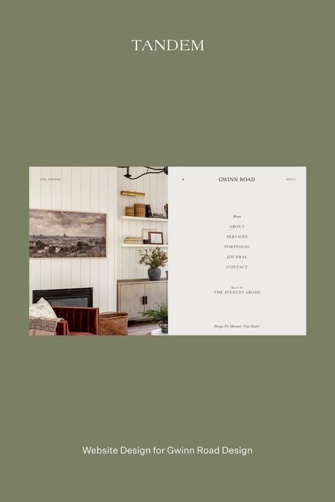 We channeled European comfort, warmth, and a sense of welcoming calm for this website design for Gwinn Road Design Road Design, Web Design Trends, Web Layout Design, Website Layout, Premium Brands, Web Design Inspiration, Tandem, Layout Design, Interior Designers