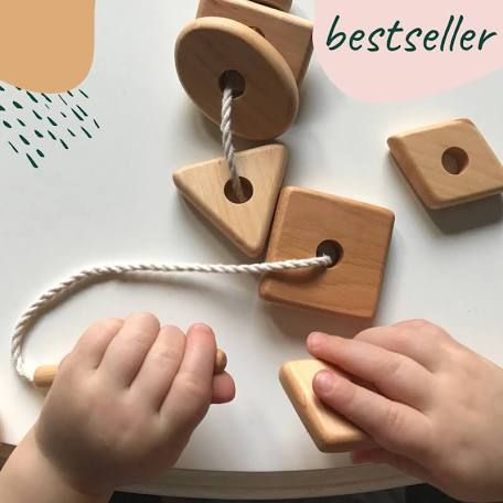 Lacing Toy, Wood Kids Toys, Shapes For Toddlers, Toy Gift Guide, Wooden Toys Diy, Wood Moon, Geometry Shapes, Toy Making, Wood Crafting